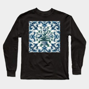Delft Tile With Plant Pot No.2 Long Sleeve T-Shirt